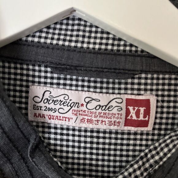 Sovereign Code Shirt Size XL Dark Gray Button Up Long Roll Tab Sleeves Western - Picture 6 of 15